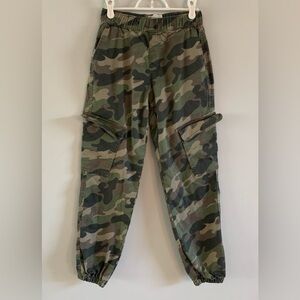 Camo Pants Cargo Pull On Skinny Leg Army Green Camouflage No Boundaries Size XXS